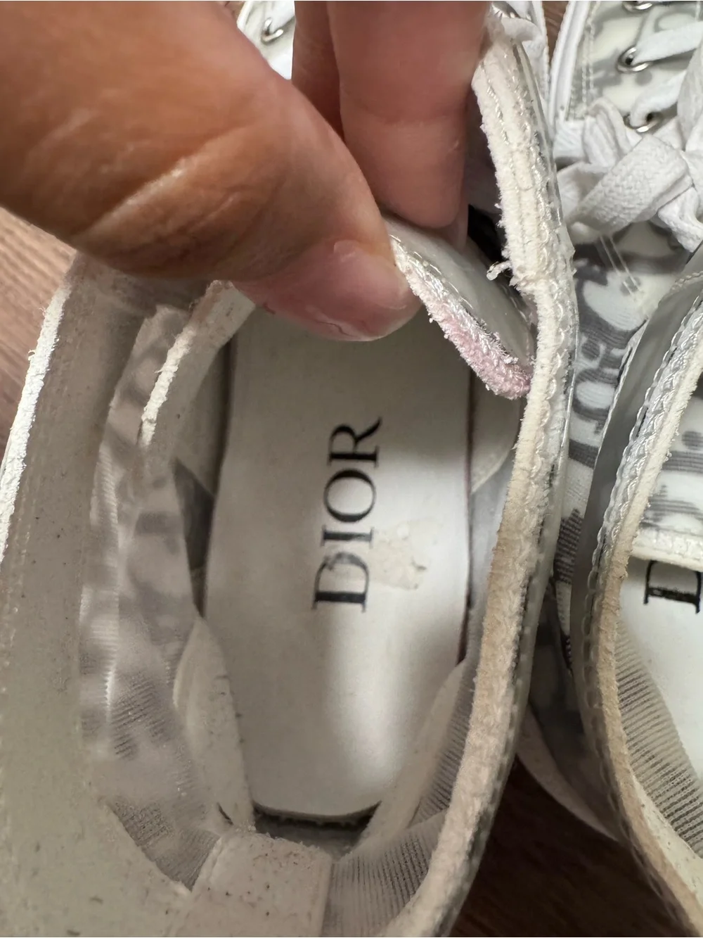 Dior Translucent Logo High-Top Sneakers in White